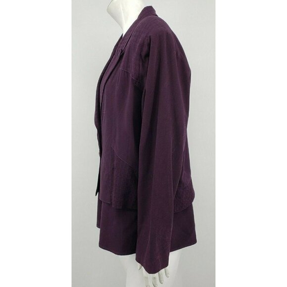 IC Collection Jacket and Tank Top Womens Medium Burgundy Plum Purple I.C. 2 PC - Picture 6 of 9
